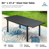 MFSTUDIO Patio Dining Set for 6, Outdoor Dining Set with Expandable Table, 7 Piece Metal Patio Table and Chairs Set, Outdoor Patio Furniture Set for Deck Backyard Poolside Garden MFSTUDIO