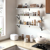 Heimlove Floating Shelves for Wall, 36 Inch Long Wood Floating Bookshelf Set of 3, Wall Mounted Hanging Shelf for Bathroom Bedroom Kitchen, White Heimlove