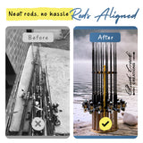 Rush Creek Creations Round 16 Fishing Rod Storage Rack - Features Traditional Handcrafted Wood Post - No Tool Assembly, Wood Grain Laminate Rush Creek Creations
