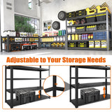 Howzone 60" W Garage Shelving Heavy Duty Metal Shelving 3000LBS Storage Shelves Adjustable 5 Tier Metal Shelves for Storage Industrial Shelves for Garage, Warehouse, 24.2" D x 60'' W x 72'' H Howzone