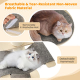 Tangkula Wood Cat Tree, 47 Inch Multi-Layer Cat Tower with 5.7” Thicker Sisal Covered Scratching Posts & Carpet, Padded Top Perch, 2 Jumping Platforms, Hammock, Modern Cat Tree Tower for Indoor Cats Tangkula