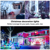 197FT 500 LED Christmas String Lights Outdoor with 8 Modes Timer Memory Function Waterproof Fairy Lights Plug in for Party Xmas Tree Yard Wedding Outside Indoor Decorations(Cold White) SAUIRS