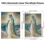 Lxmsja Our Lady of The Starry Sea Diamond Art Kits for Adults, Ocean Diamond Painting Kits for Beginners, 5D DIY Full Drill Gem Art Crafts for Adults, Home Wall Decor 12x16 inch Lxmsja
