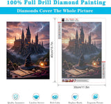 Magic Castle Diamond Art Kits for Adults,5D Magic Hat Full Round Drill Diamond Painting Kits for Adults Beginners,DIY Diamond Painting Gem Art Kits for Gift Home Wall Decor 12x16inch EIBEILI