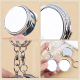 Framendino, 6 Pack Sublimation Blanks Pocket Mirror Heat Transfer Compact Travel Folding Mirrors for Makeup Round Silver Framendino