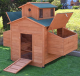 Omitree Deluxe Large Wood Chicken Coop Backyard Hen House 6-10 Chickens with 6 Nesting Box Omitree