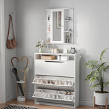 ZENY Bathroom Cabinet with Mirror Wall Mount Medicine Cabinet with 2 Tier Inner Adjustable Shelves Wooden Storage Cabinets Organizer ZENY