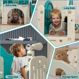 NYEEKOY 9-in-1 Toddler Slide, Bus-Themed Baby Slide and Climber Playset with Basketball Hoop, Ring-Toss, Car Playhouse, Kids Indoor and Outdoor Playground Nyeekoy