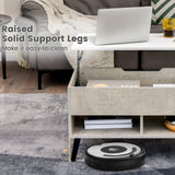 Giantex Lift Top Coffee Table, Modern Cocktail Table w/Hidden Compartment & 2 Open Shelves, Flip Top Center Table, Wooden Pull up Coffee Table for Living Room, Reception Room, Office (Grey) Giantex