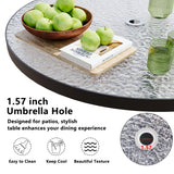 Tornivk 6 Pieces Patio Dining Set for 4, Small Outdoor Patio Table and Chairs Set, Patio Furniture Set with Umbrella & 4 Folding Chairs Portable Garden Dining Table Set for Garden, Backyard, Lawn Tornivk