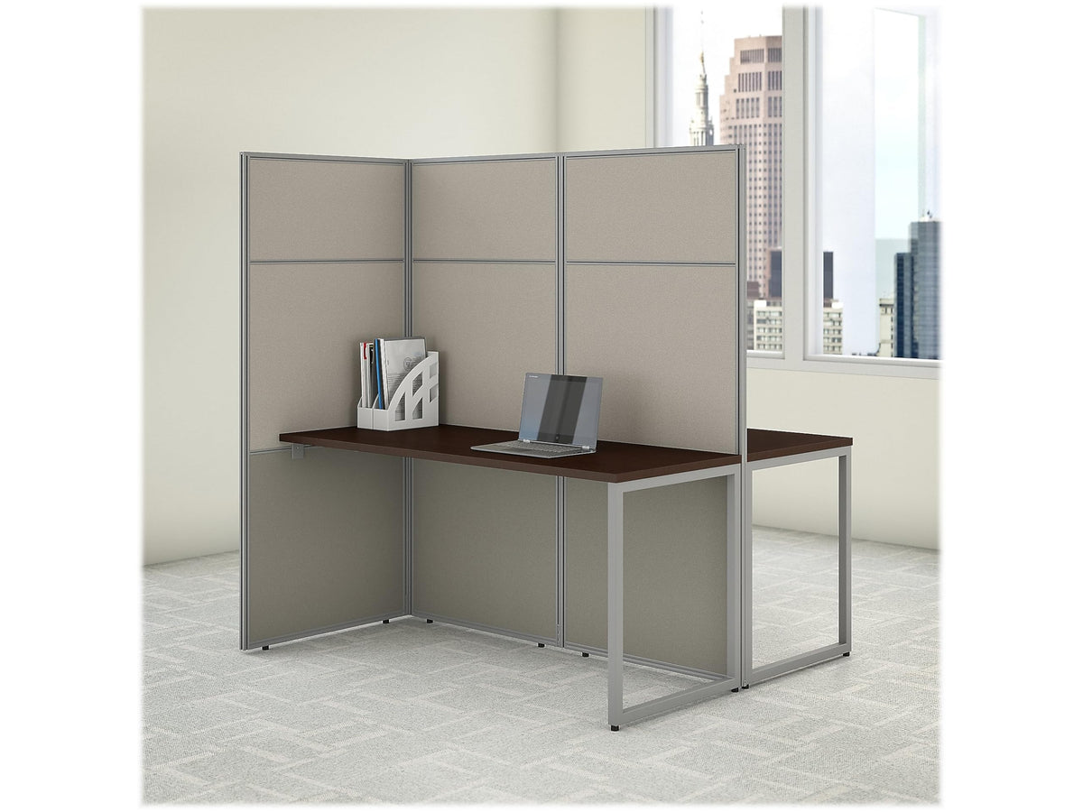 Bush Business Furniture Easy Office 60W Two Person Straight Desk Open Office in Mocha Cherry Bush Furniture