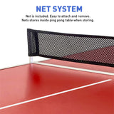 EasyGo Product Mini Kids Ping Pong Table Tennis – Space Saving & Easy Storage – Includes (2) Regulation Paddles (4) Balls and (1) Net – Table Size 4 Foot X 2 Foot – Legs 24”-28” Tall - RED EasyGo Product