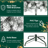 Outroad 7ft Snow Flocked Christmas Tree Premium Hinged Artificial Pine Tree,Xmas Tree Metal Stand and 1000 Lush Branch Tips Holiday Decorate, Easy to Assemble,White OUTROAD OUTDOOR CAMPING GARDEN PATIO