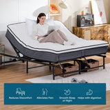 COMHOMA Adjustable Bed Frame King Bed Base with Remote Control, Independent Head and Foot Incline, Adjustable Bed Frames with Mattress Holder, Bed Base Only King-73 COMHOMA