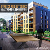 JOOLA Berkshire Outdoor Table Tennis Table - Multi Use Conference Table Dining Table - Concrete Oak Wood Look Includes Steel Outdoor Ping Pong Net Set & Frame - Hybrid Indoor Outdoor Ping Pong Table JOOLA