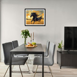 Horse Running in the Wheat Field Paint by Numbers Kit for Adults Beginner, Black Horses in Sunset Scenery Paint by Numbers, Horse with Flying Mane Oil Painting for Home Decor(16×20inch, Unframe) ARNLRDYA