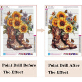 ZQEATRY Boot Diamond Painting Kits for Adults,5D Butterfly Sunflower Flowers Diamond Art Kits for Beginners,DIY Full Drill Diamond Gem Art with Painting Kits for Home Wall Decor 12 x 16 Inch ZQEATRY