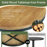 VILAVITA 42" Height Round Bar Table with Solid Wood Top and Sturdy Metal Base, Rustic Industrial Pub Table for Kitchen, Dining Room, Home, and Bistro VILAVITA