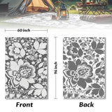 RV Outdoor Rug with Lights 5x8ft, Outdoor Camping Rug, Waterproof, Easy Cleaning, Non Shedding, Foldable and Portable, Reversible Mats for RV, Deck, Beach, Camping, Patio, Picnic (Grey & White) Pafolo