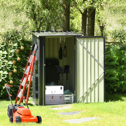 Outdoor Storage Shed, 3 x 3 FT Metal Steel Garden Shed with Single Lockable Door, Small Shed Outdoor Steel Utility Tool Shed for Backyard Patio Garden Lawn, Grey - WoodArtSupply