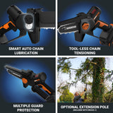 Worx Nitro 20V 5" Cordless Brushless Chainsaw 2.0 Ah Battery and Charger Included WG325 WORX