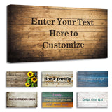 ZXHYWYM Custom Family Sign Wall Art 10"x5" Personalized Quote Sign Canvas Prints Text on Wooden Background Home Decor Framed (10"x5") ZXHYWYM