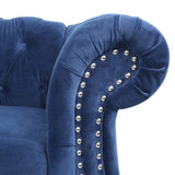 LEVNARY Three-Seat Velvet Sofa, Large Sofa Classic Tufted Chesterfield Settee Modern 3 Seater Couch Furniture Tufted Back for Living Room, Blue LEVNARY