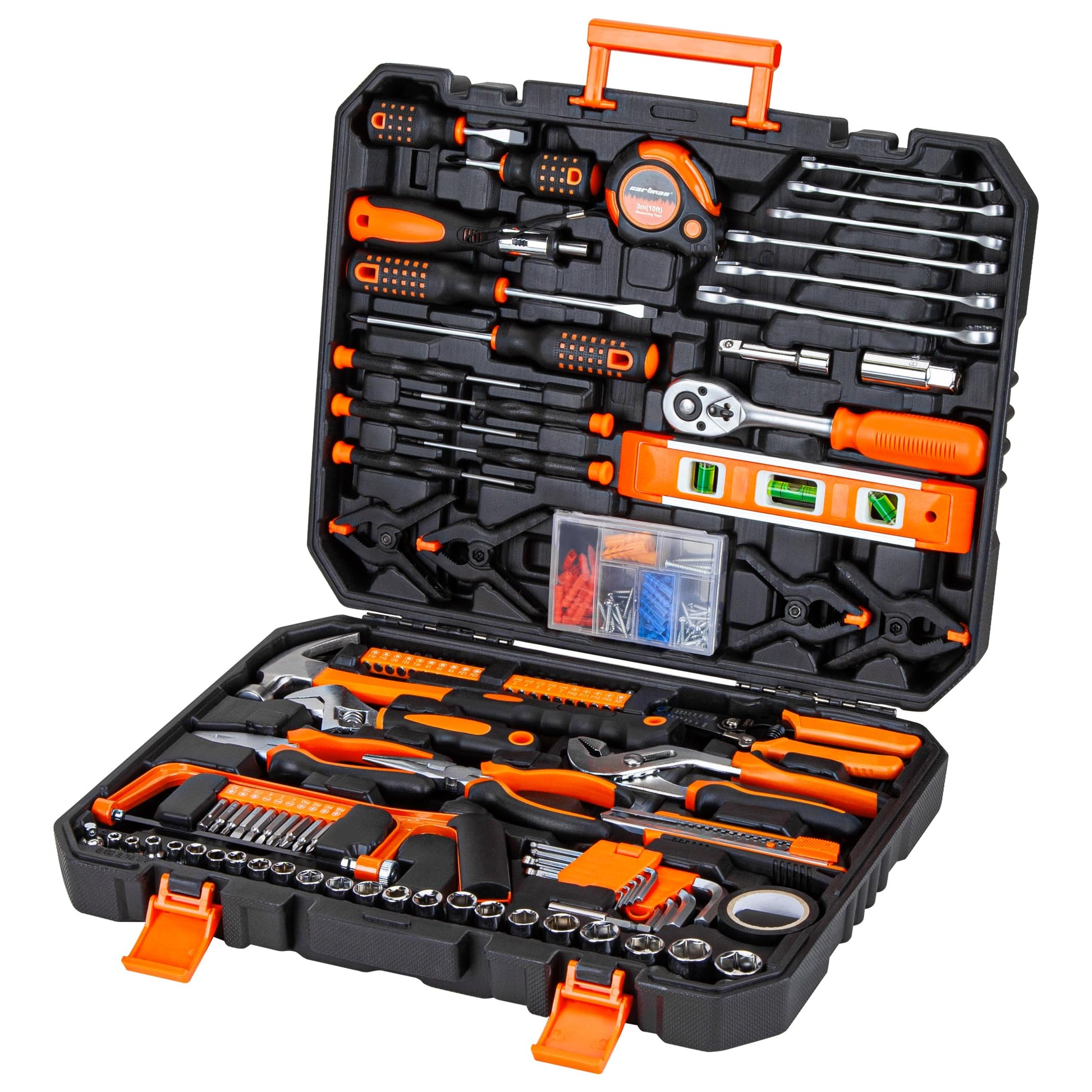 CARTMAN 238 Piece Socket Wrench Auto Repair Tool Combination Package Mixed General Household Hand Tool Set Tool Kit with Plastic Toolbox Storage Case - WoodArtSupply