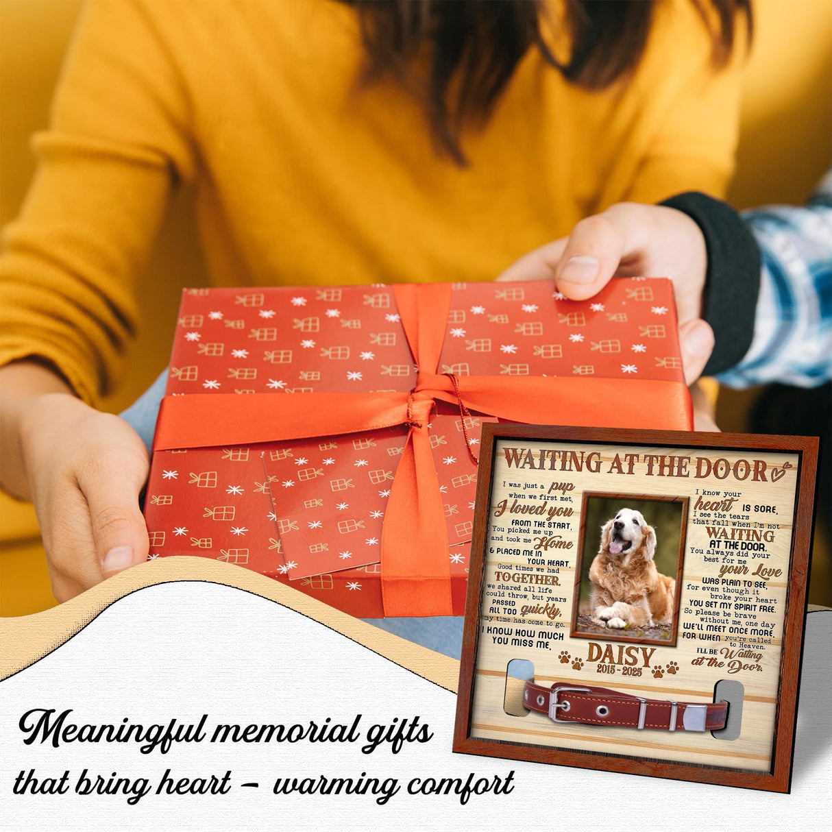 Nestura Custom Dog Collar Frame Memorial – Pet Loss Shadow Box with Photo and Collar Slot – Dogs Remembrance Gift for Passing Away – RIP Dog Tribute Display Nestura