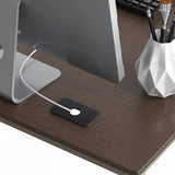 SHW Home Office 55 Inch Large L Shaped Corner Desk, 24" Deep, Espresso SHW