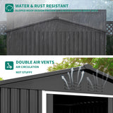 DWVO 6' x 4' Outdoor Storage Shed, Large Metal Tool Sheds, Heavy Duty Storage House with Lockable Doors & Air Vent for Backyard Patio Lawn to Store Bikes, Tools, Lawnmowers,Dark Gray DWVO