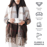 BATTILO HOME Brown Plaid Throw Blanket for Couch - Fall Plaid Blanket Buffalo Plaid Blankets - Lightweight Farmhouse Outdoor Throw Blankets for Bed, Sofa (50"x60", Coffee) BATTILO HOME