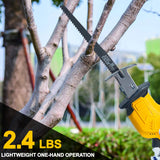 Cordless Reciprocating Saw for DeWalt 20V Battery, Brushless Power Recipro Saw, 0-3500SPM Variable Speed, Tool-free Blade Change, 4 Saw Blades Kit for Wood/Metal/PVC Cutting, Bare Tool L1NXIXI