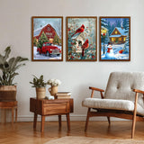 Reivworl 3 Pack Framed Paint by Numbers for Adults with Wooden Easel, Christmas Paint by Numbers Kit for Adults Beginner, Acrylic Painting by Number for Home Decor 8X12 Inch Reivworl