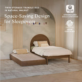 Babyletto Twin Trundle Bed with Storage - GREENGUARD Gold Trundle Storage Frame for Bondi Twin Beds - Fits Standard 5” Mattress - No Box Spring Required - Mattress Sold Separately - Natural Walnut babyletto