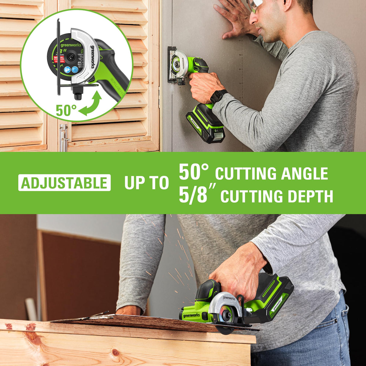 Greenworks 24V Brushless Cordless Compact Cut-Off Tool Bare Tool, With Extra 3 in. Cut-Off Wheels (3-Pack) Greenworks