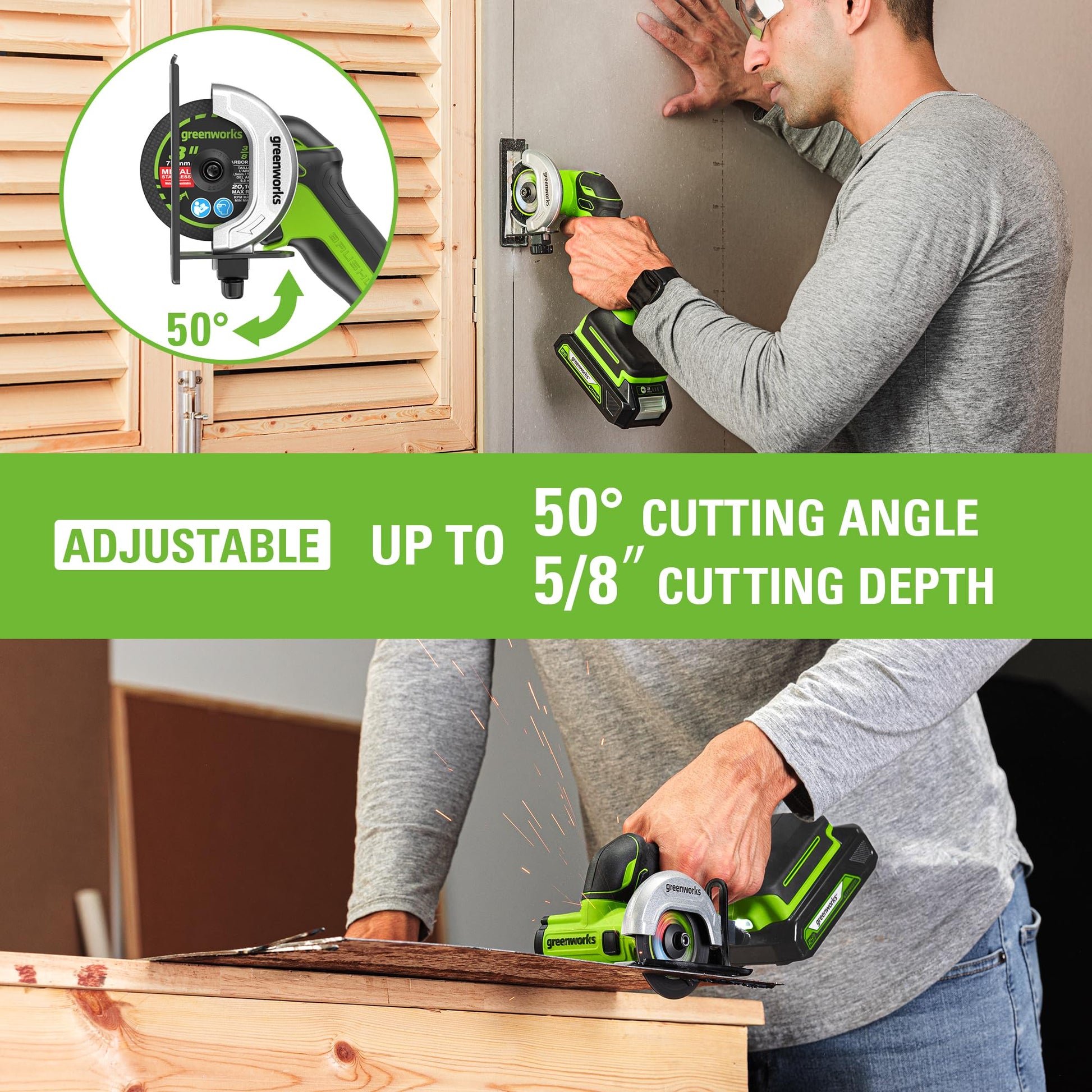 Greenworks 24V Brushless Cordless Compact Cut-Off Tool Bare Tool, With Extra 3 in. Cut-Off Wheels (3-Pack) - WoodArtSupply