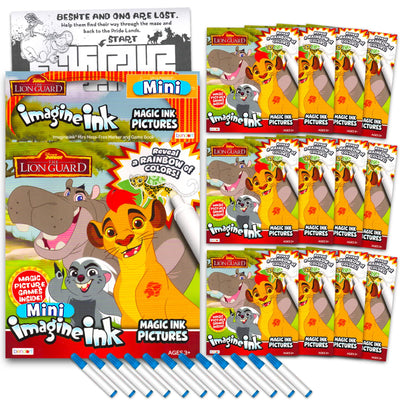 Disney Lion Guard Imagine Ink Coloring Book Set for Kids - 12 Pack No-Mess Magic Ink Lion King Coloring Books Party Supplies Party Favors Bundle