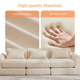 MAXMAXX 102" Cloud Sofa, 4-in-1 Folding Sofa Bed, Floor-Standing Boneless Couch, Futon Sofa Bed for Living Room, Bedroom and Entertainment Room (Beige) MAXMXX