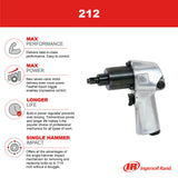 Ingersoll Rand 212 3/8" Air Impact Wrench, 150 ft-lbs Max Torque, Super Duty, Pistol Grip Ingersoll Rand