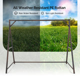 VINGLI Upgraded 7 FT Rattan Porch Swing Frame, Heavy Duty 1200 LBS Weight Capacity Swing Stand for Outdoors, Brown VINGLI