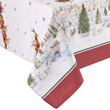 Elrene Home Fashions Santa Snowy Sleighride Wrinkle Resistant Holiday/Christmas Tablecloth, 60"X120", Rectangle Elrene