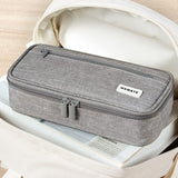 WEMATE Large Pencil Case Aesthetic,Big Capacity Canvas Pencil Pouch with Zipper, Pencil Case for Women & Men, Marker Pen Case,Portable Stationery Pencil Bag for Office Light Grey WEMATE