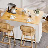 infurnic Kitchen Island with Storage, Rolling Kitchen Island Cart with Drop Leaf, Storage Drawers, Spice Rack, and Towel Rack for Kitchen and Dining Room, White infurnic