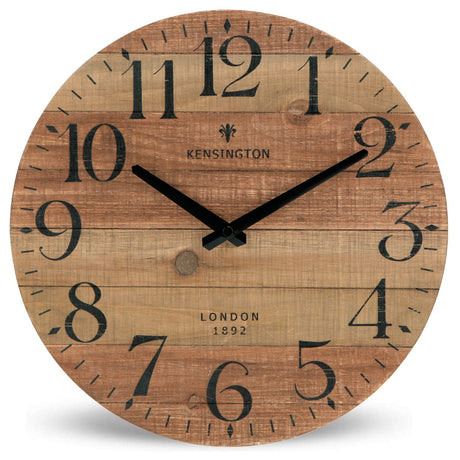 NIKKY HOME Rustic Farmhouse Wood Wall Clock - 12 Inch Battery Operated Silent Non Ticking Distressed Wooden Shiplap Clock for Kitchen, Living Room, Bedroom, Bathroom NIKKY HOME
