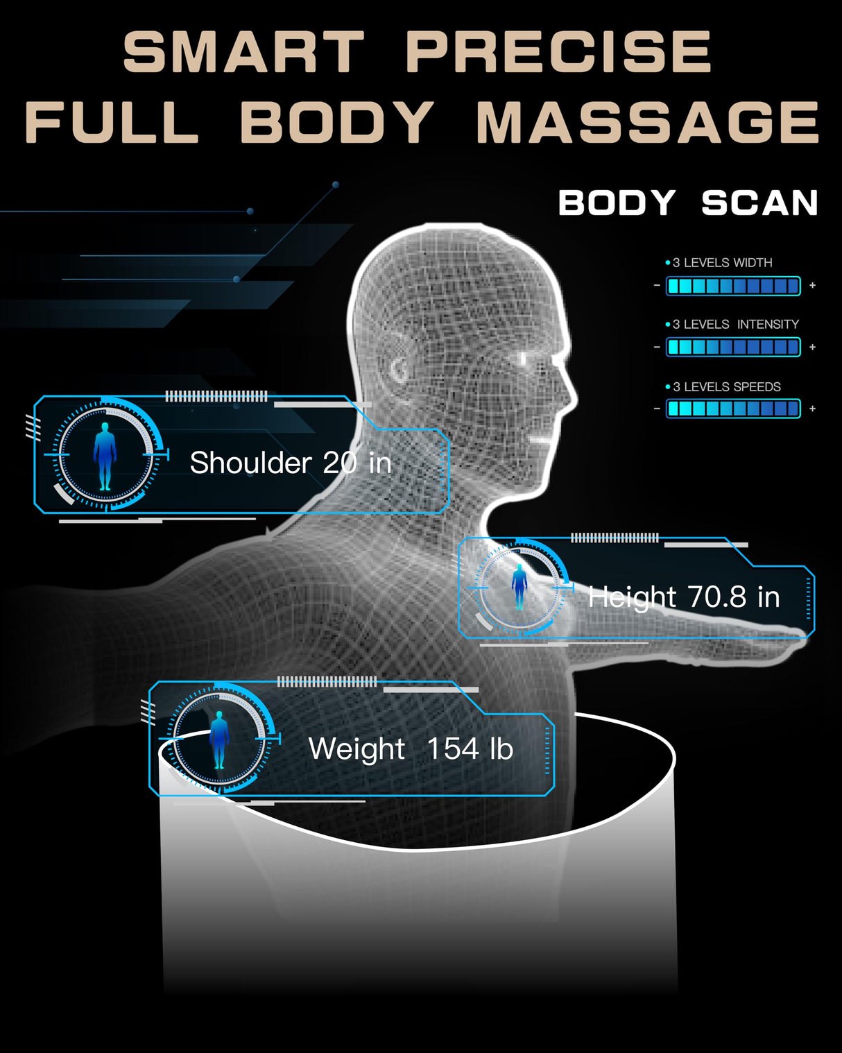 HealthRelife Massage Chair Full Body Recliner, with Heat Zero Gravity Air Pressure SL Track Intelligent Voice Control Airbags, Foot Roller Bluetooth Speaker Space-Saving Gift Mother's Day, Black HealthRelife