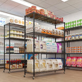 Heavy Duty N.S.F. Certified 4‑Tier Steel Wire Shelving with Wheels, 800 lb Commercial Storage Rack, Adjustable Utility Shelf for Home, Garage, Restaurant Storage Shelves (Black, 46" x 17.7" x 65") Generic