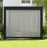 Mirador Accessory - 10Ft Side Adjustable Pull Down Screen for Mirador pergola 111S and 111DA, Enhance Outdoor Living Space with Pull-Down Sun Shade, Wind Block, UV Resistant, Charcoal, not pergola MIRADOR