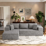Homall 108" Modular Sectional Sofa, Boneless Couch with L-Shape Chaise, Cloud Couch with Deep Seat Upholstered, No Assembly Required for Living Room, Bedroom (Chenille, Grey) Homall