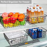 Wire Baskets for Organizing Household 4 Pack Pantry Baskets For Storage Pantry Wire Black Metal Storage Bins Beimu
